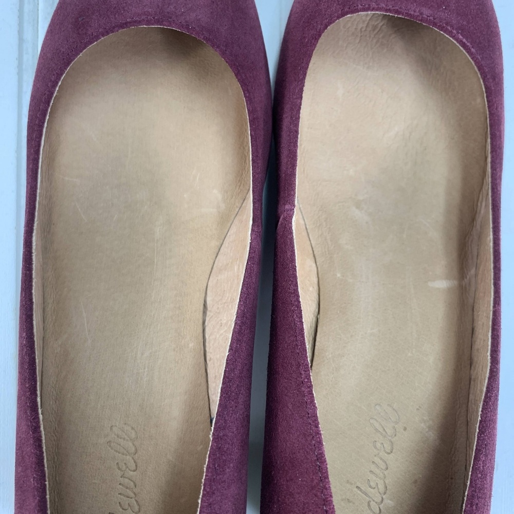 Madewell 8.5 Ella Pumps Low Heel Suede Dark Merlot - Picture 4 of 8